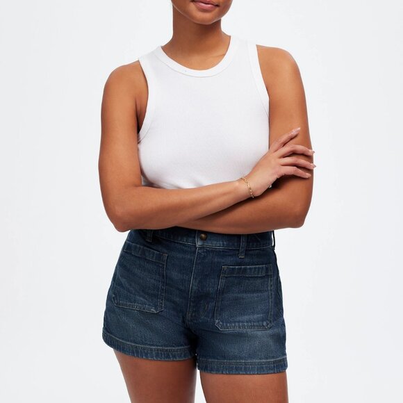 Madewell The Curvy Denim Emmett Short in Archbald Wash: Patch Pocket Edition - Picture 1 of 4